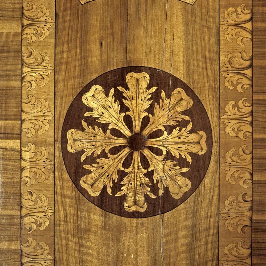 Details des Fußbodens im Marmorkabinett des Jagdpavillons des Residenzschlosses Ludwigsburg